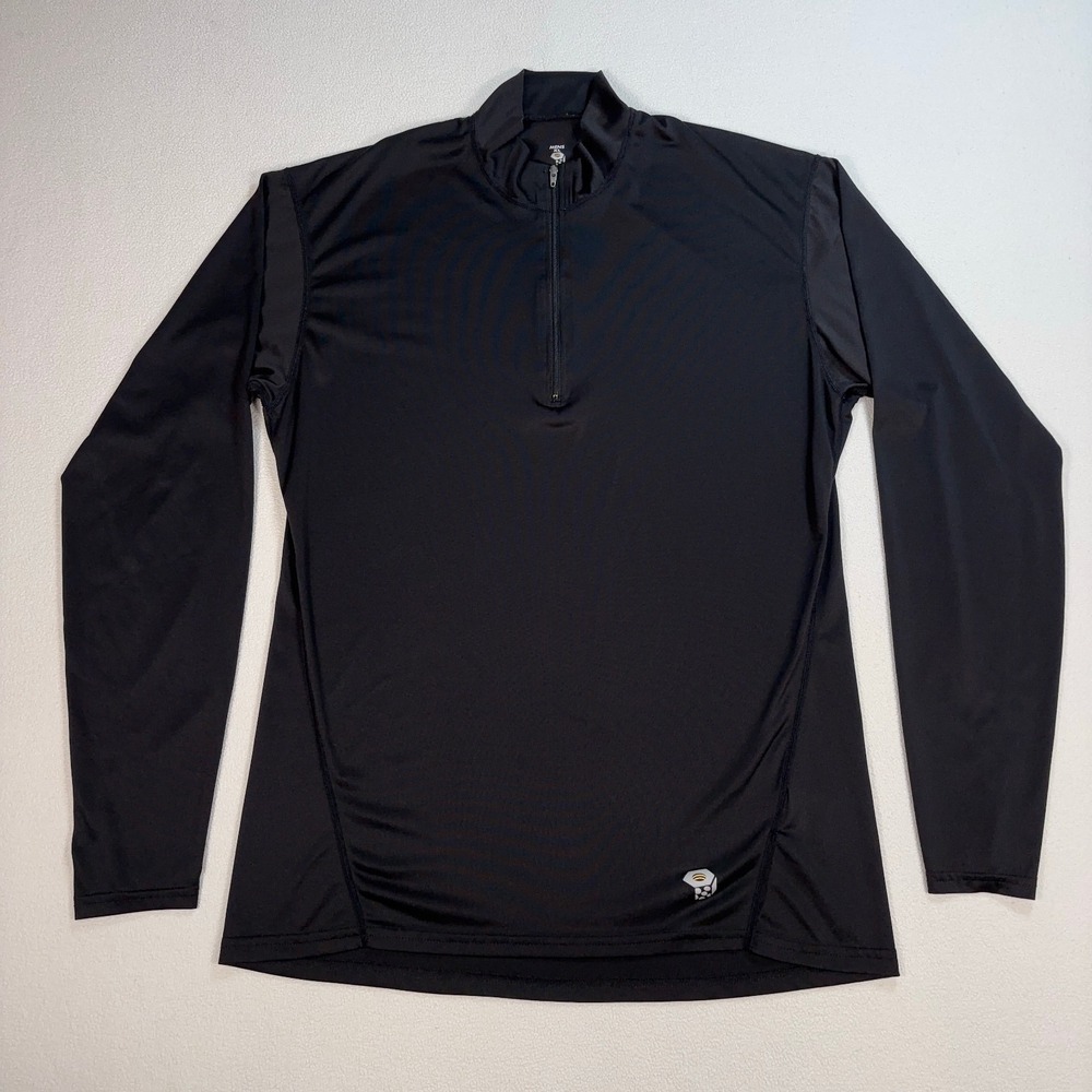 Mountain Hardwear 1/4 Zip Men's XL Black Base Layer Made in USA Hiking Outdoor